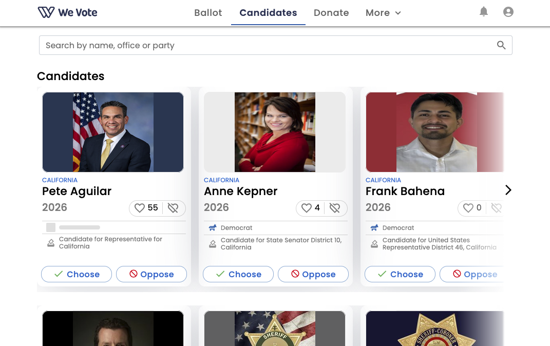 WeVote screenshot